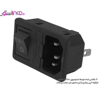 جک برق پاور AC رو پنلی نری فیوز دار و کلید دار